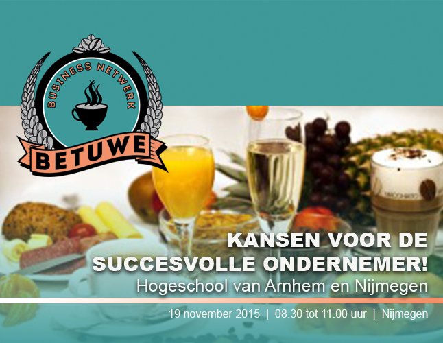 ArnhemBusiness's tweet photo. .@BusinessBetuwe #Netwerk bijeenkomst op donderdag 19 november @HANnl #Nijmegen

https://t.co/pL6BDcbQVr https://t.co/nr3VLDJNsm