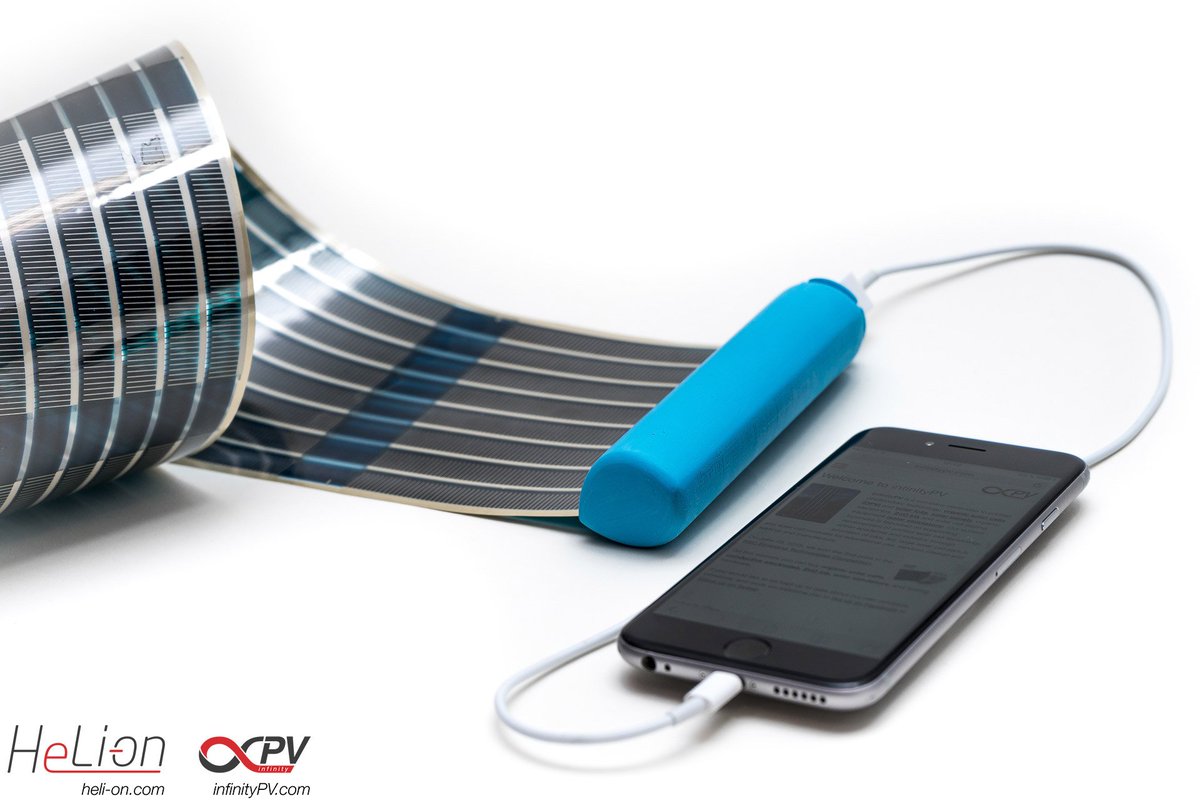 infinityPV's tweet photo. HeLi-on is live #Kickstarter 
#printed organic solar cells in your pocket, #wearables #tech https://t.co/34AqgC02K3 https://t.co/O50ryPATef