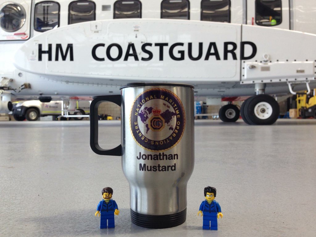 CoastguardTeam's tweet photo. The 'wee guys' found a special #999coastguard mug while visiting the new @Bristow_Group S92 at @Humberside #TeaPlz https://t.co/LrFMIv4XIm