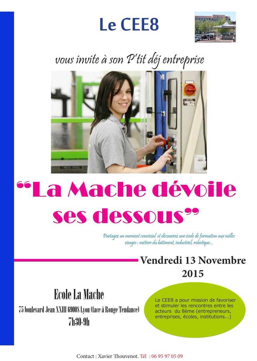 NetworkingLyon's tweet photo. #FlashReseaux Le @CEE8Lyon, réseau des Entrepreneurs de #Lyon 8 organise son petit dej le 13/11 à 7h30 à la Mache https://t.co/iVJbLCkQ8S