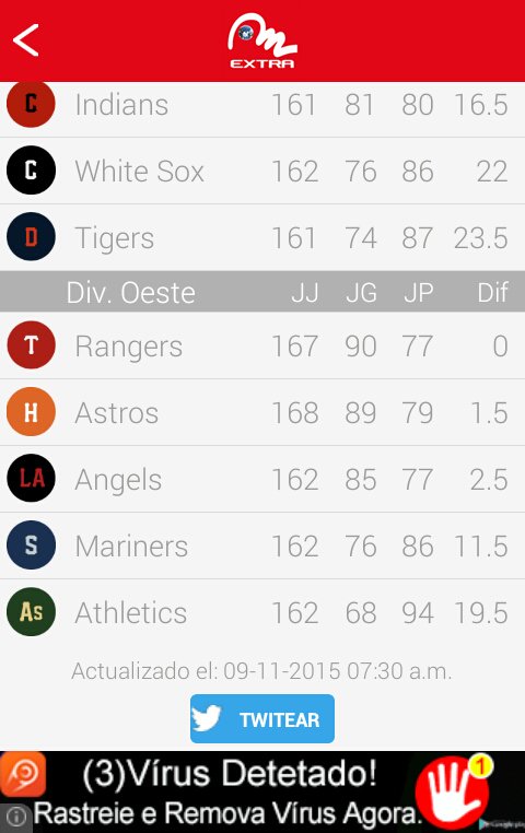 elis_adrian's tweet photo. Esta es la Tabla de posiciones de la LVBP. Descarga #MeridianoExtra: https://t.co/422oOIcRKW https://t.co/ycpZPlKhMu