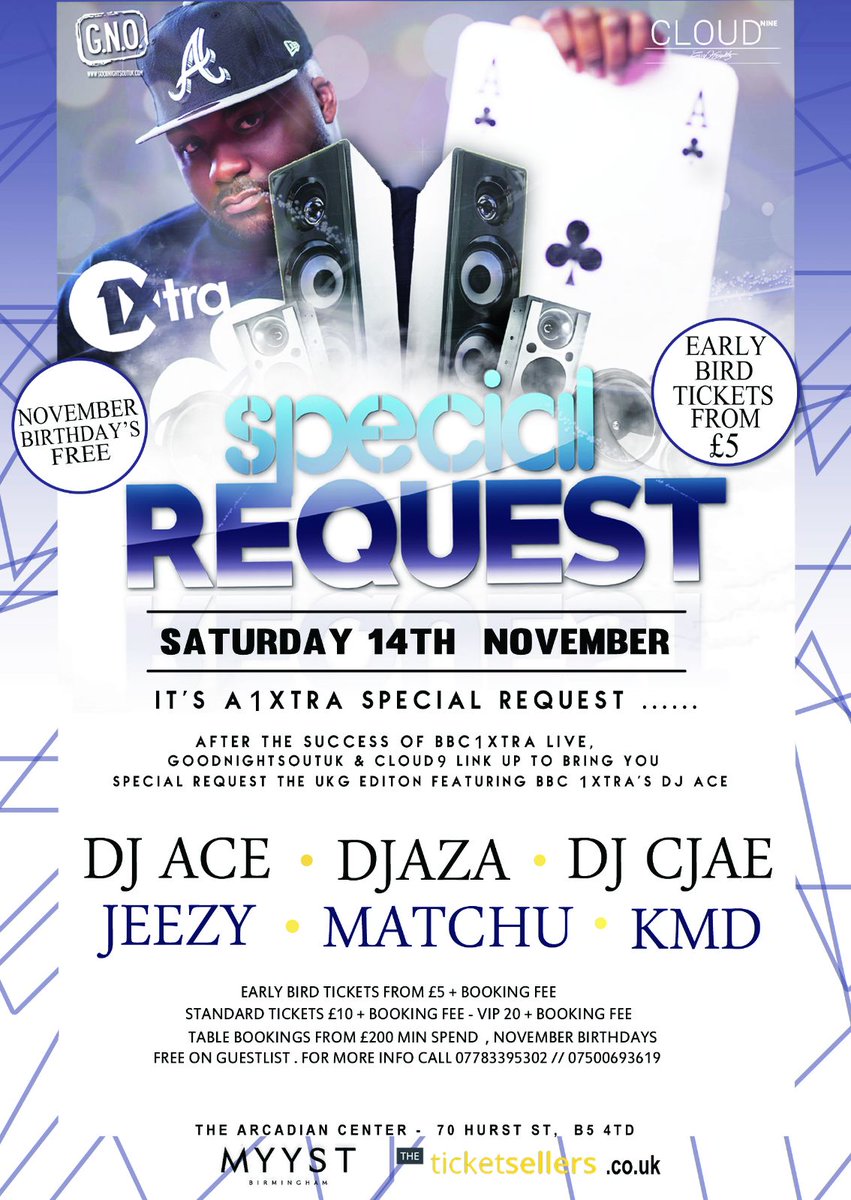 weadoreevents's tweet photo. It's a 1Xtra Special Request

#MyystNightclub #myyst #weadoreevents #Birmingham #clubbing https://t.co/ozFS6X4yLa