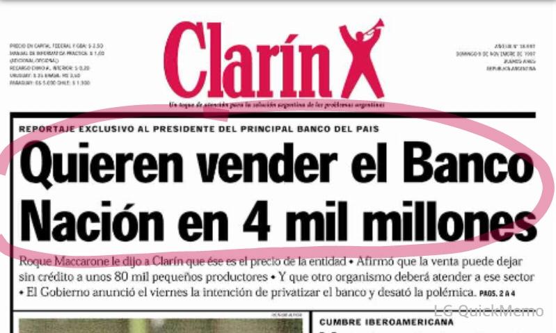 ProfeEduardoOk's tweet photo. [Efemérides]
Un día como hoy de 1997, noticias de otro PROyecto neoliberal que intentó venderlo todo.
#Memoria https://t.co/QH7rL85OjW