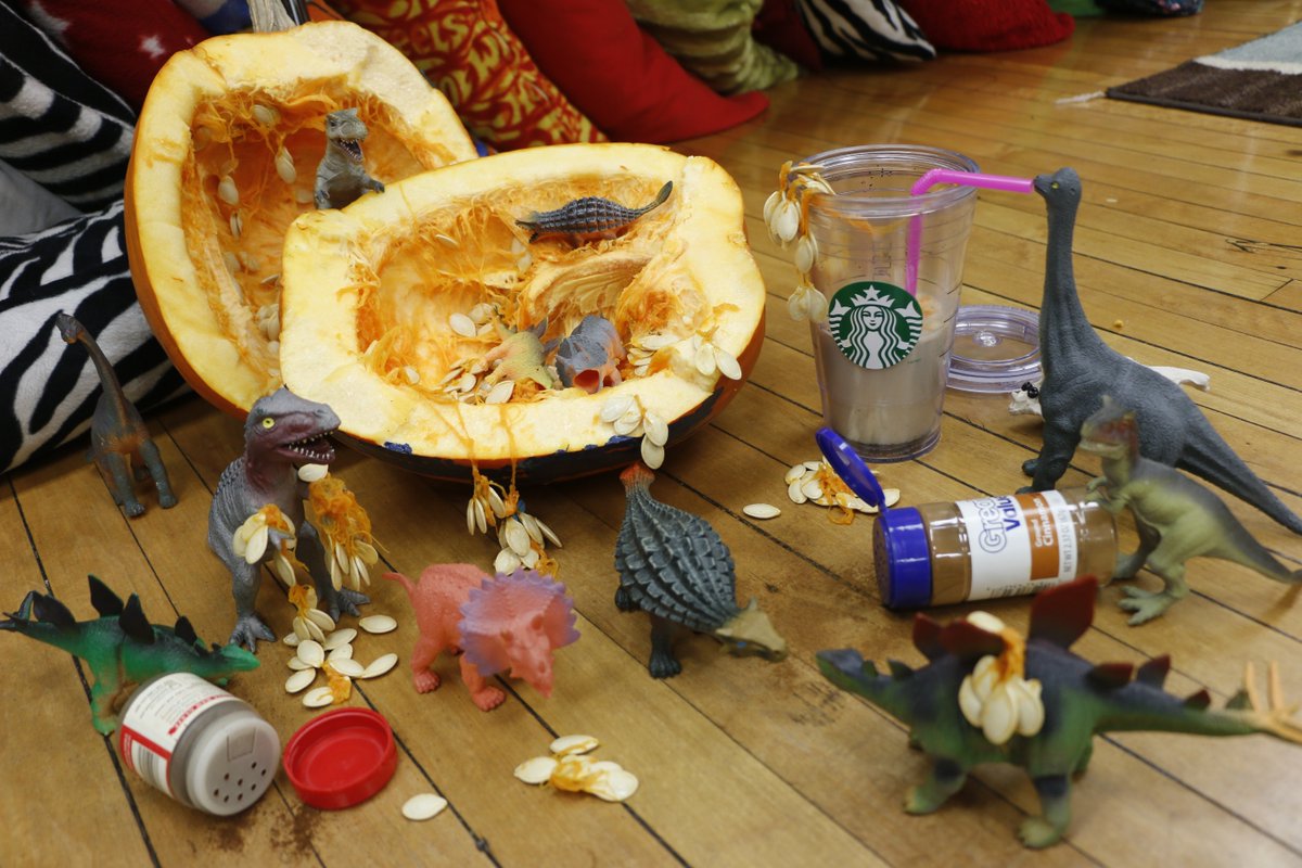 RSPDinovember's tweet photo. @spiritfm Have you heard of #dinovember?  Our dinos love pumpkin as much as you do! https://t.co/YKRcZOvXQO