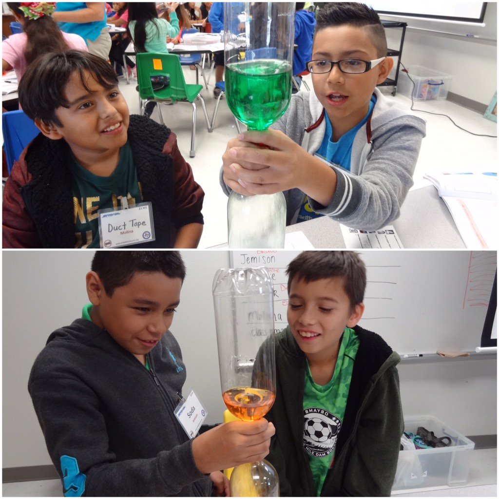 STARBASEAustin's tweet photo. #ScienceHallSuns explore the #PhysicalProperties of air with the #TornadoTube. #STARBASEAustin https://t.co/hO1b6uNA4J