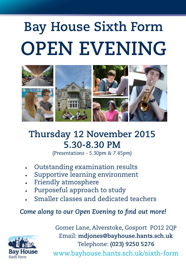 We are excited about the Sixth Form Open Evening on Thursday (17.30-20.30), come along to find out more 👍