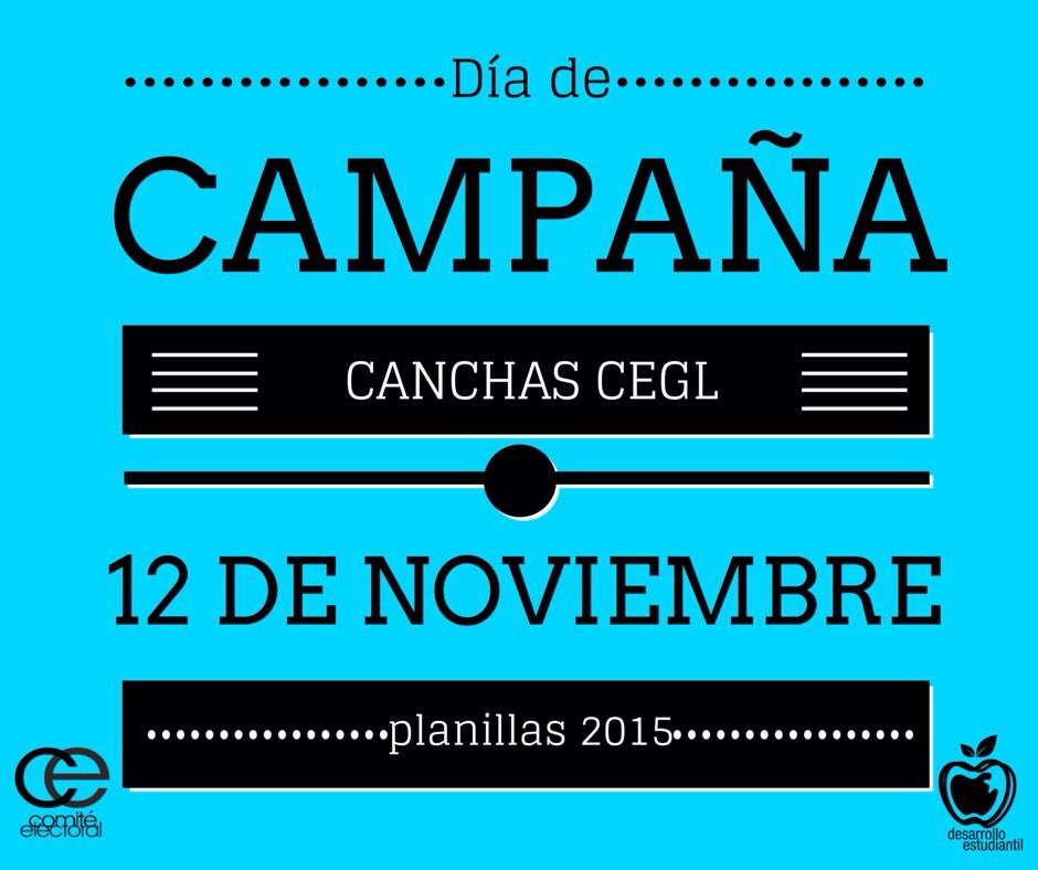 CE_egl's tweet photo. Este 12 de noviembre,ve y apoya a las tres planillas con sus campañas en las Canchas de Softball. ¡No te lo pierdas! https://t.co/cXviquvlMV