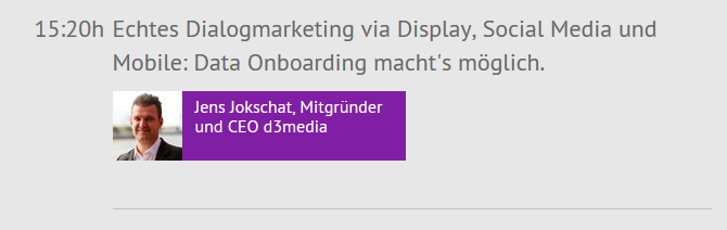 Zielgerichtete Kundenansprache mit #programmatic #CRM!Wege zum Erfolg, 15:20 @Tracks_Summit bit.ly/1Sc3yZl