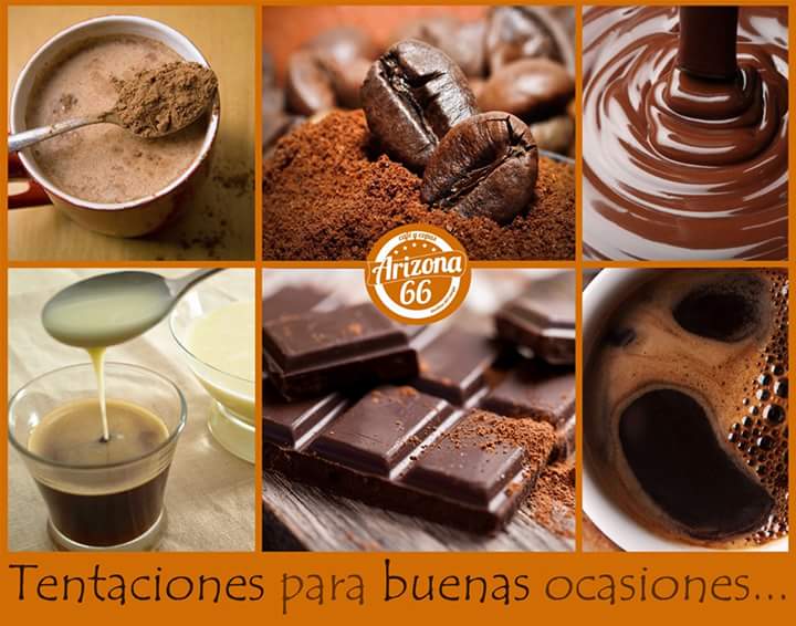 Cafés, café bombón, chocolate a la taza con bizcochos... #tentaciones  #arizona66