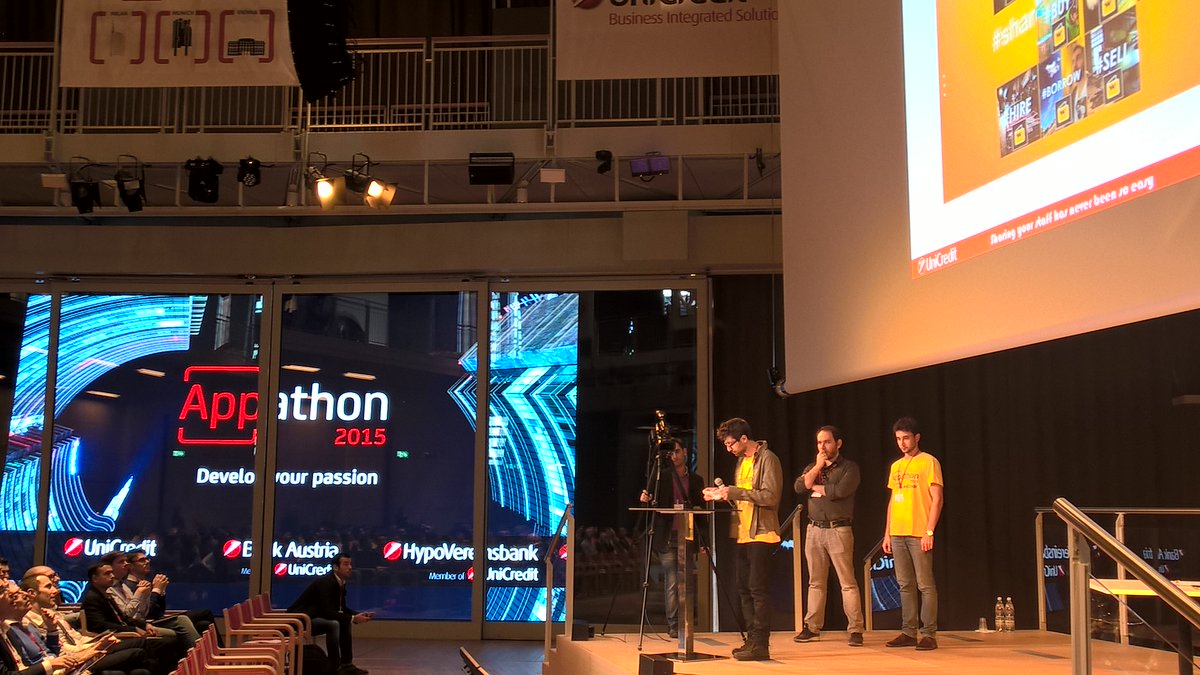 UniCreditEurope's tweet photo. #Appathon2015: The banking app of the future starts here! https://t.co/AZvbG5Qbh5 https://t.co/ah0juq9yj8