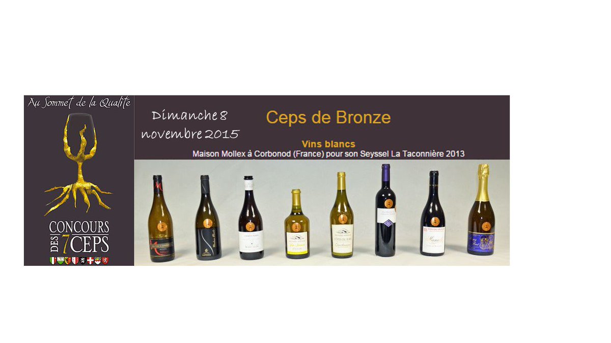 MaisonMollex's tweet photo. La Tacconnière récompensée au concours des 7 ceps à Bourg en Bresse, Médaille de bronze #seyssel #roussette https://t.co/3zwbPhHnlG