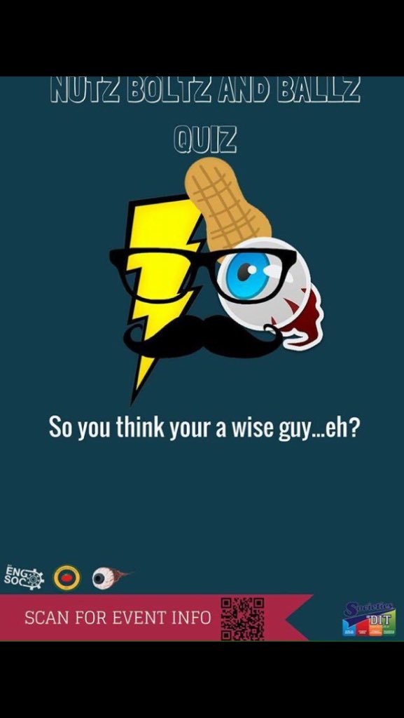 TUDNutritionSoc's tweet photo. **Don't forget about our Nutz, Boltz &amp; Ballz Quiz tonight @ 8pm in the Woolshed** https://t.co/sCxn3DOAkF