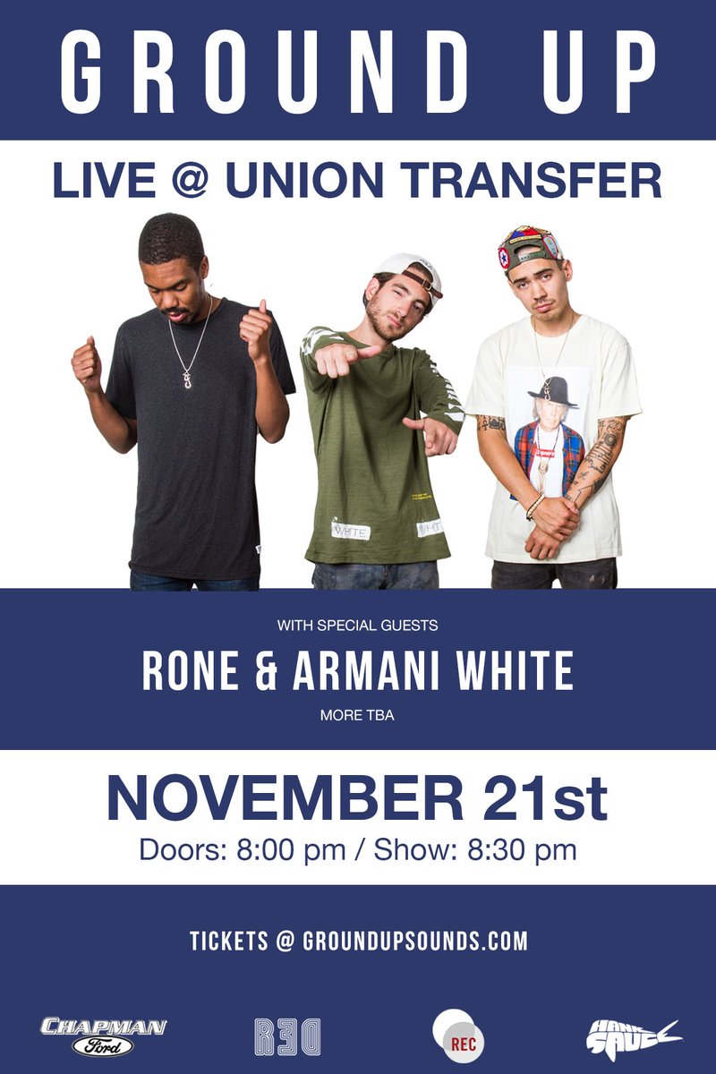 RECphilly's tweet photo. #PHILLY | @TheRealGroundUp is coming to @UnionTransfer on 11/21 w/ @ArmaniLegendary RSVP https://t.co/tftuCN8fTb https://t.co/FXXzcGZixR