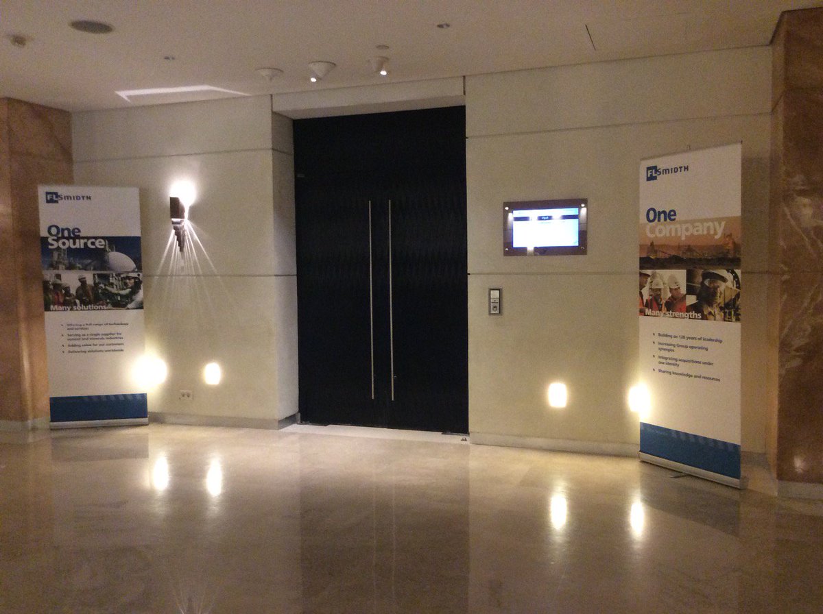 FLSmidth's tweet photo. The #FLSmidth hospitality room ready for the opening of #AUCBM #AICCE #cement conference tomorrow - come have a talk https://t.co/YSr10Hw1nQ