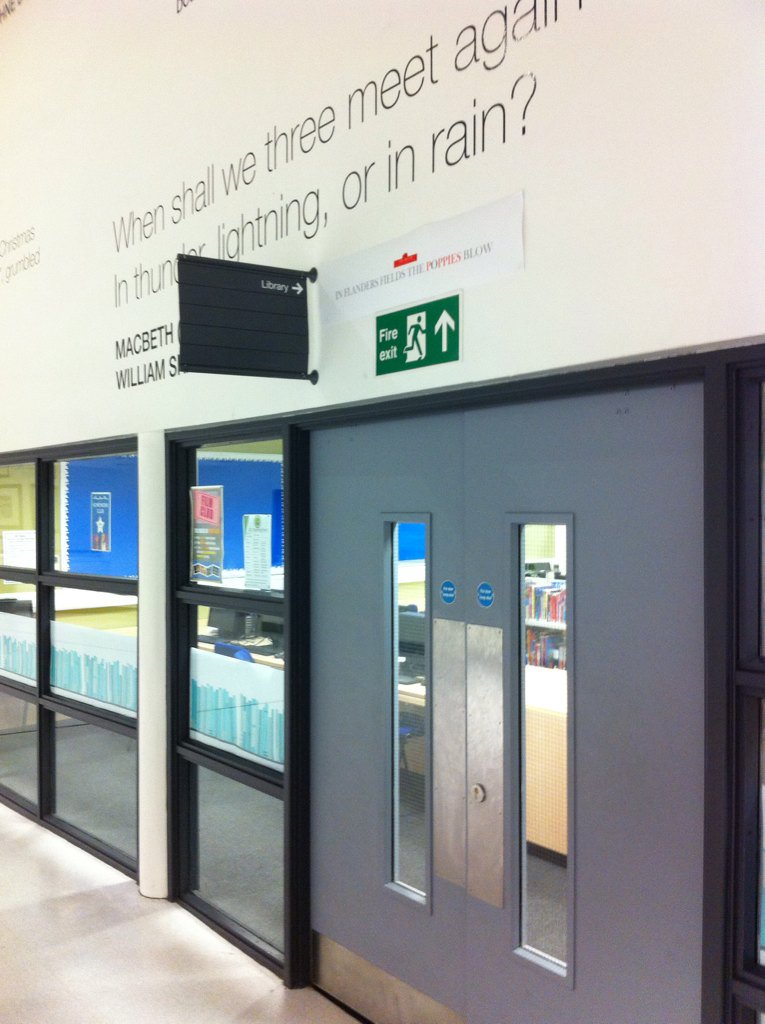 geekygeography's tweet photo. @walbottlecampus @7Claralou "In Flanders Fields the Poppies blow" extracts on the main corridor #walbottleremembers https://t.co/2cN13Q4rOV