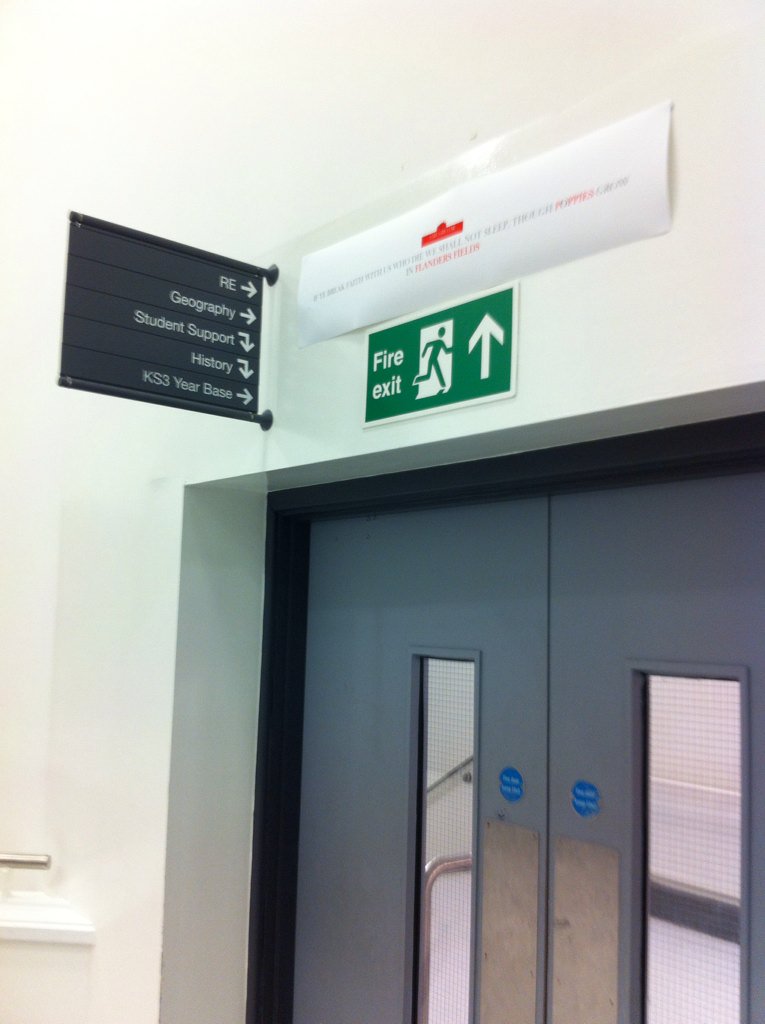 geekygeography's tweet photo. @walbottlecampus @7Claralou "In Flanders Fields the Poppies blow" extracts on the main corridor #walbottleremembers https://t.co/2cN13Q4rOV