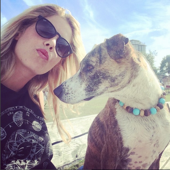 Hanging out with this cool pup! *smiles*