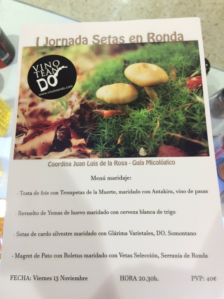Te gustan las #setas? No te puedes perder este evento. Este viernes, maridaje de setas
#setas #vino #cerveza #foie
