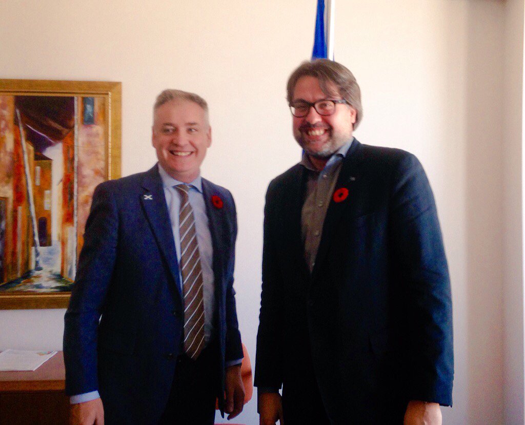 Meeting with Scotland Cabinet Secretary @richardlochhead on fight vs #climatechange #carbonmarket #doitforthem