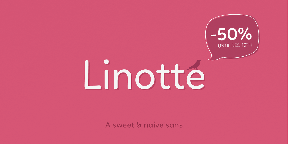 Linotte typefamily is currently discounted by 50% on Fontspring. fontspring.com/fonts/jcfonts/…