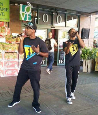 Rapping About Prevention's Sterlen Barr &amp; Demetrius Horton educating &amp; entertaining  <a href="/WholeFoods/">Whole Foods Market</a> customers.