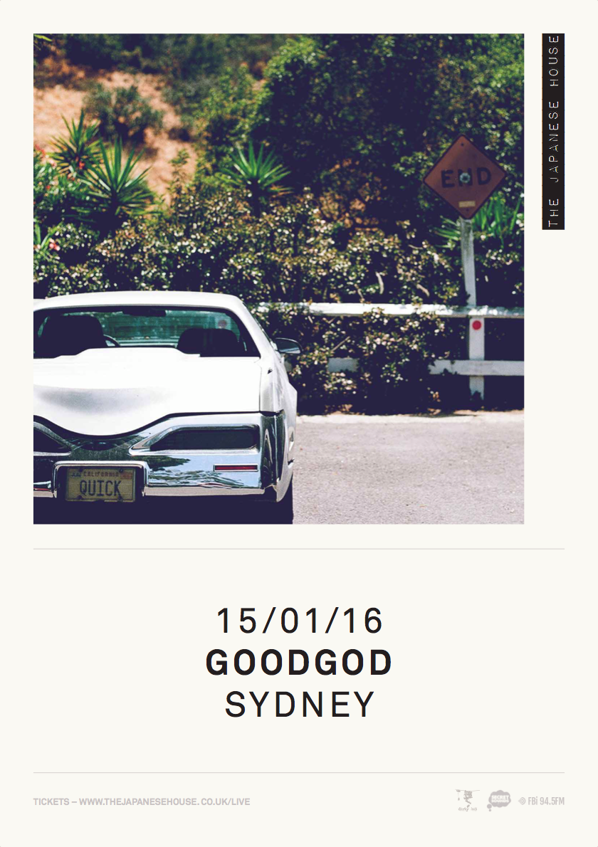 Japanesehouse's tweet photo. Goodgod, Sydney. 15/01/16

Pre-sale tickets available now https://t.co/0YtGsB2TLJ

@fbiradio https://t.co/go1WNdMF1o