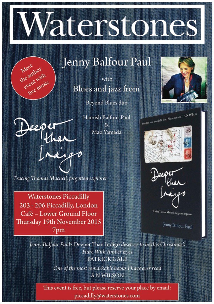 jennyindigo1's tweet photo. 'Deeper than Indigo' (@MedinaBooks) and 'Beyond Blues' duo, free event but reserve at Piccadilly@Waterstones.com https://t.co/3hsrHNB1KJ