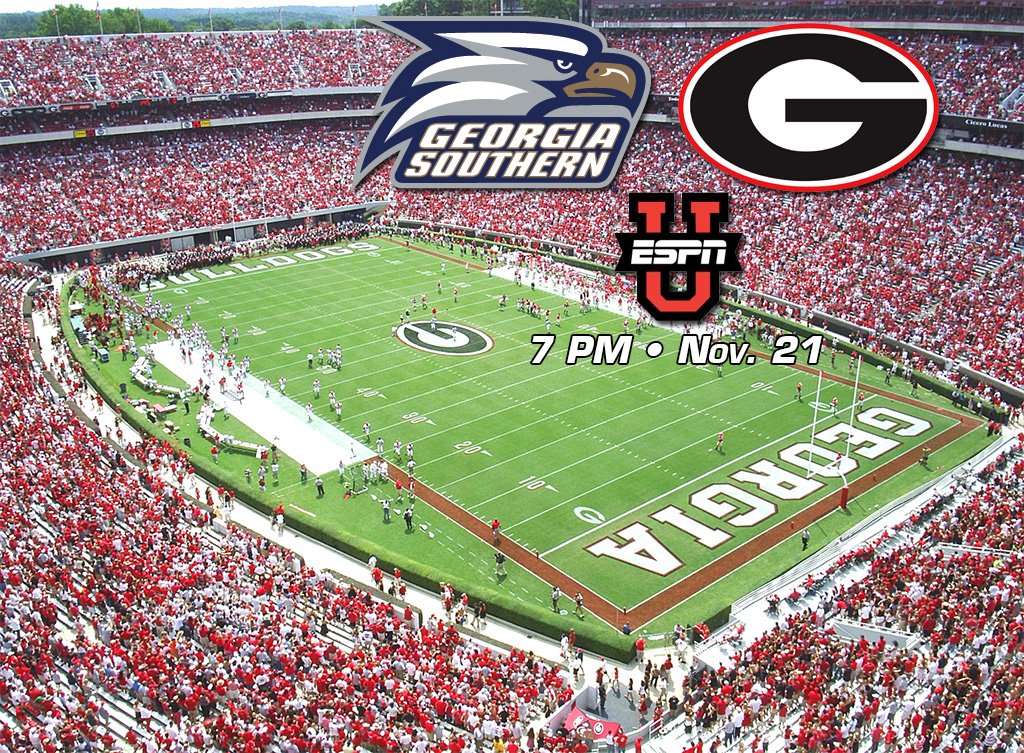 GSAthletics_FB's tweet photo. FB - Georgia Game Time Announced; Eagles and Bulldogs to kick at 7 pm on Nov. 21 in Athens

https://t.co/WzZRan6kHZ https://t.co/l16USKiSW6