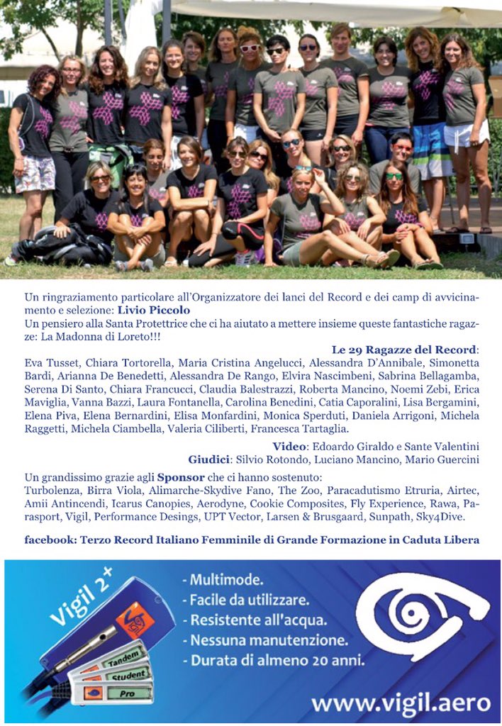 kia_tortorella's tweet photo. Su #90percentmagazine il Record Italiano Femminile di Grande Formazione! (#GF29๐) #italianrecord #skydive #friends https://t.co/UUQt61cJBA
