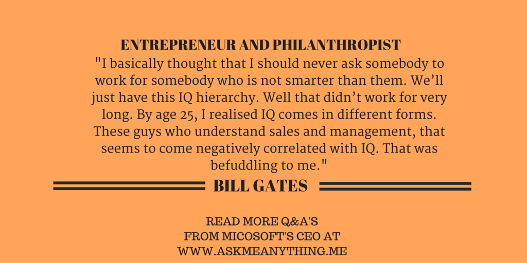 askmeanything50's tweet photo. Bill Gates @BillGates explains the misconception of having a high IQ: https://t.co/TYii5Mx8lL https://t.co/EnttDKIpzl
