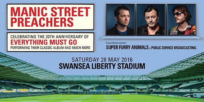 The Manic Street Preachers will be performing at the stadium on Saturday May 28th! Tickets go on sale Friday!