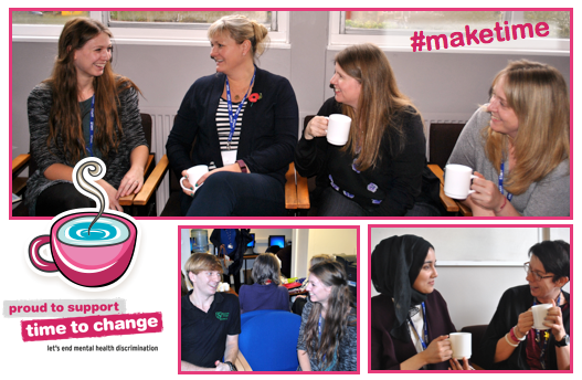 Today our fantastic occupational therapy students from @CovUniOT hosted a 'Tea and Chat' for the staff @TimetoChange