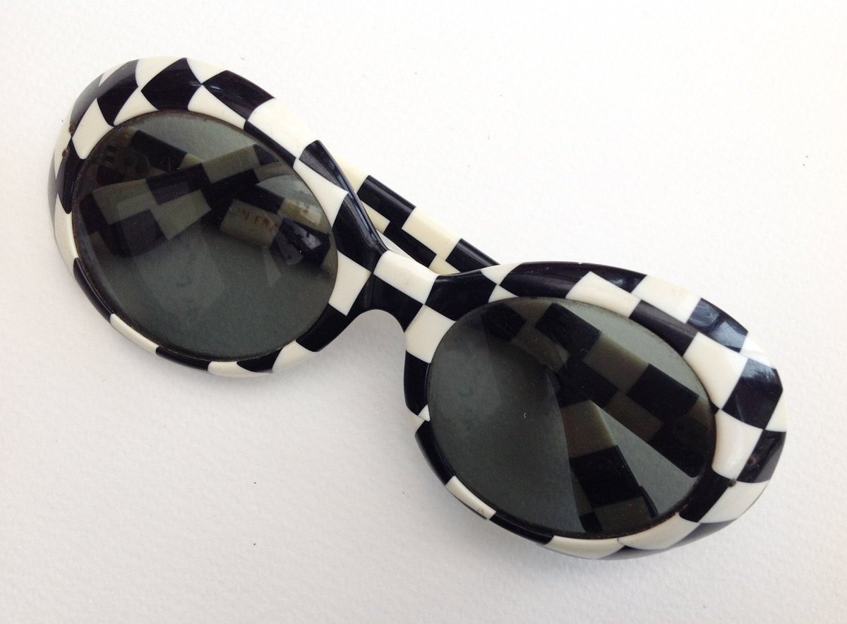 DecogirlUK's tweet photo. No sooner bought &amp; they're sold. Original #1960s French #OpArt #sunglasses Happy but sad - hoped to have a wear https://t.co/18CckAZVdy