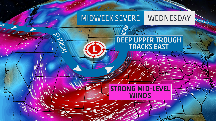 weatherchannel's tweet photo. #Severe weather outbreak possible Wednesday in parts of #Midwest, #Plains &amp; #Mid-South: https://t.co/ggtcEy0PpE https://t.co/mov3xos9hV