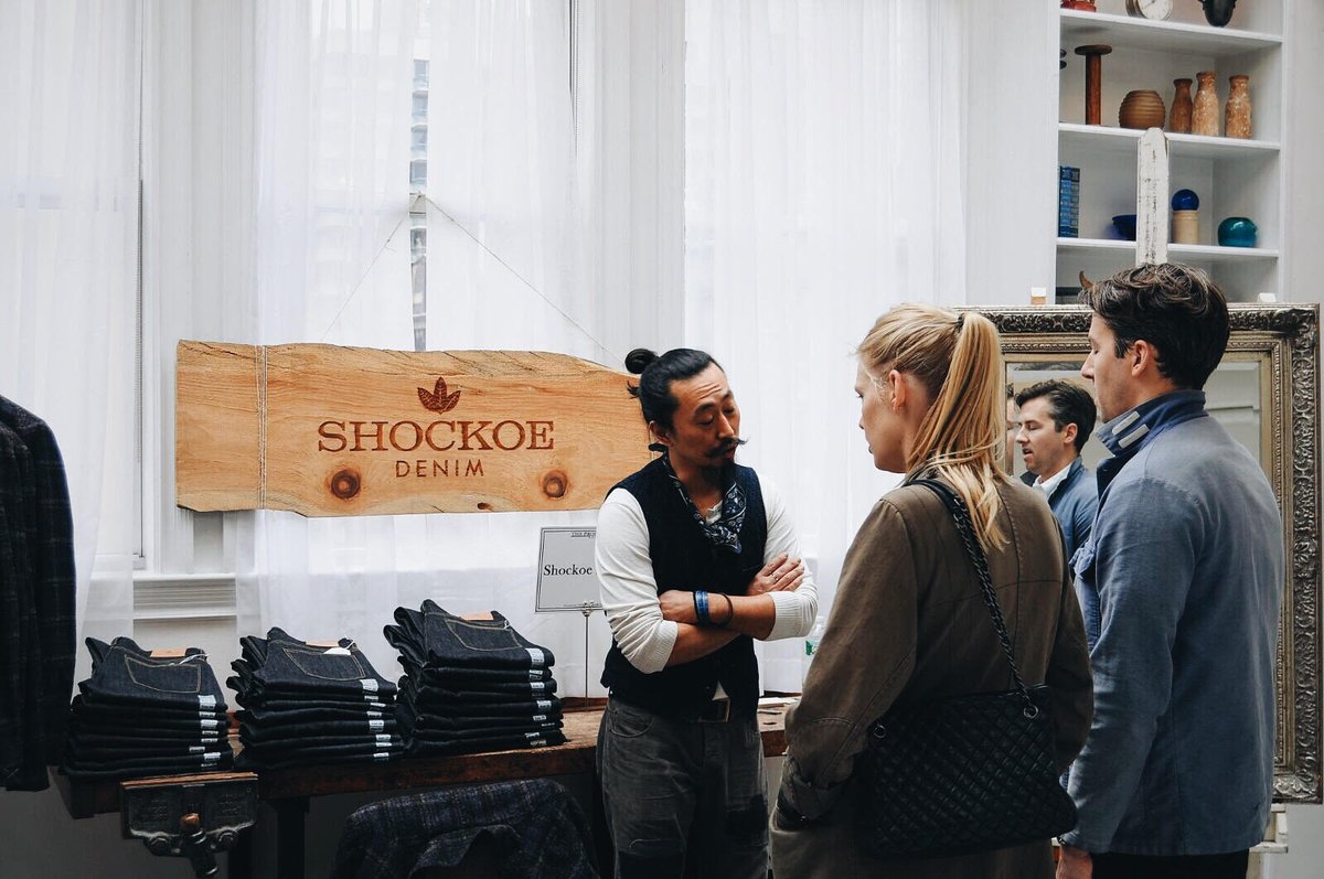 <a href="/matthewrho/">Matt Rho</a> of <a href="/ShockoeDenim/">Shockoe Atelier</a> holding court at The Proper Kit NYC