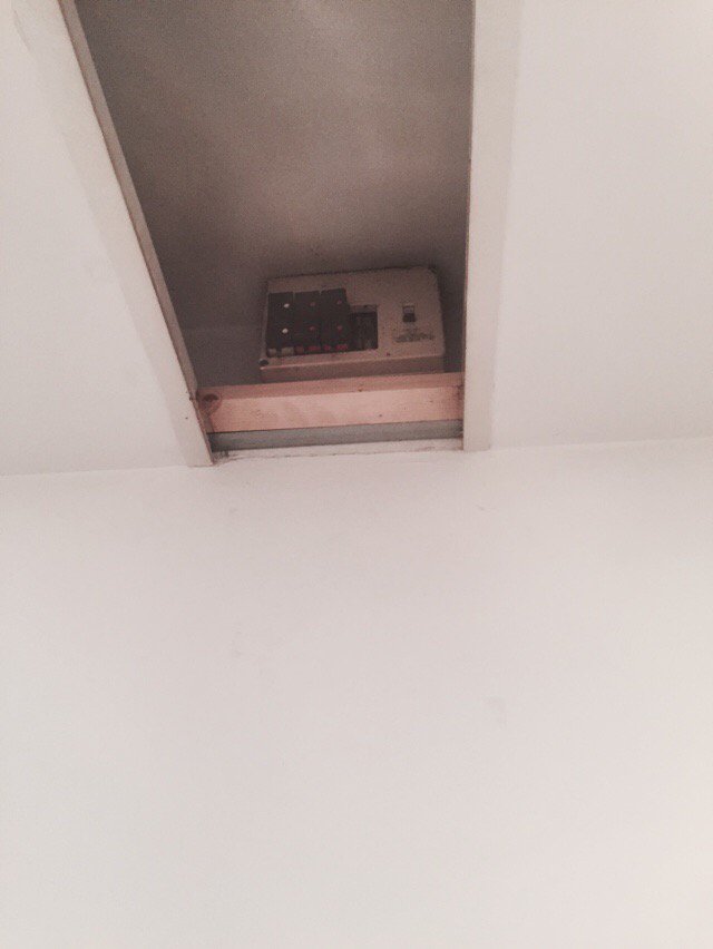 Found this on a EICR, nice and accessible as well as unsafe #nicework #electrician #niceic #weseeitall