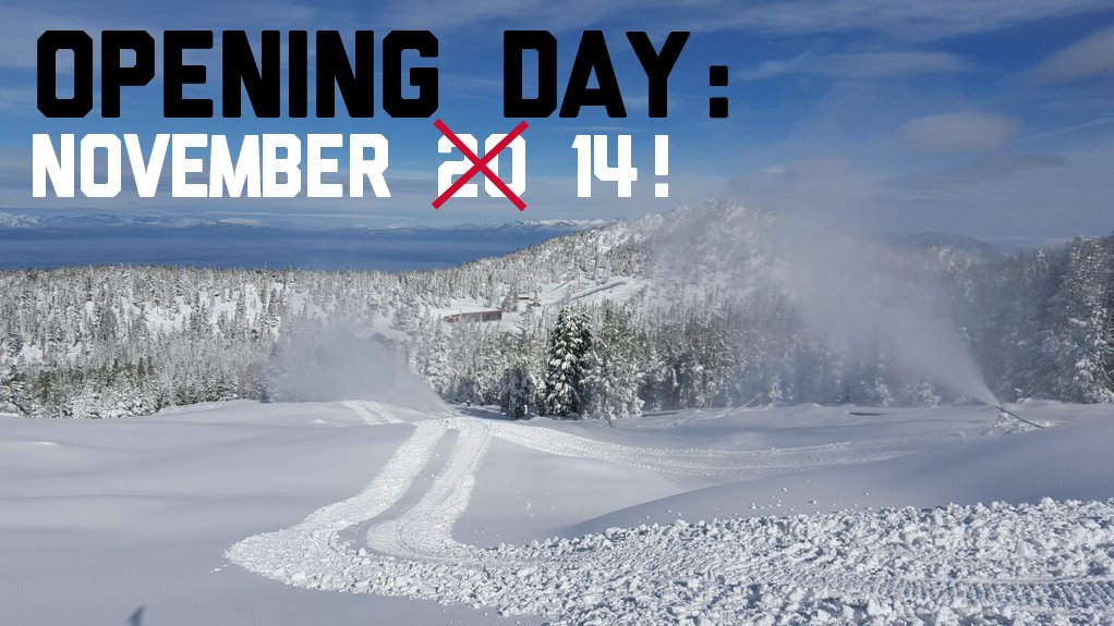 skiheavenly's tweet photo. WOOHOO!! We're opening early - Saturday, Nov. 14! https://t.co/mWE9qBDzLX