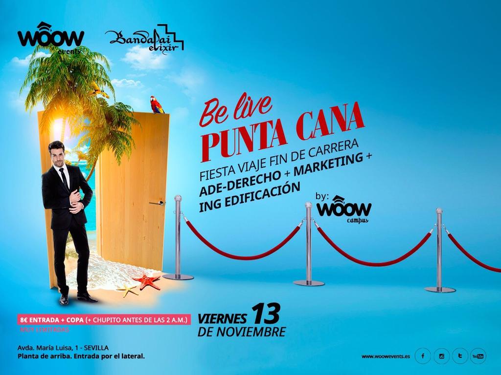 El viernes #fiesta Be live Punta Cana en <a href="/Bandalai/">Bandalai Sevilla</a>! Vente al #paraíso! #derecho #Ade #marketing #ingeniería #sevilla