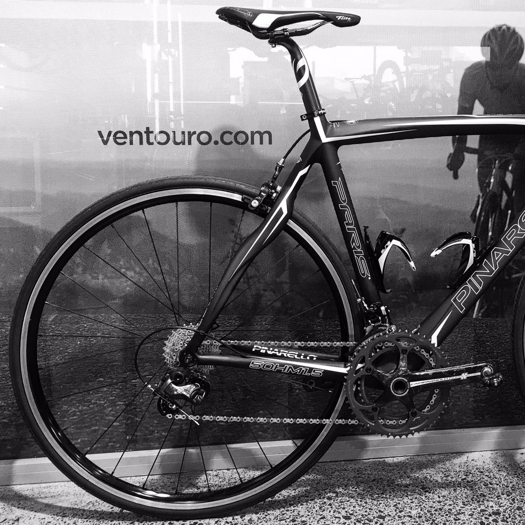 ventouro's tweet photo. Nice to fit this old, but new @Pinarello_com Paris. This stead is ready to race. Gain extra power today #Ventouro https://t.co/Kof0os9oJH