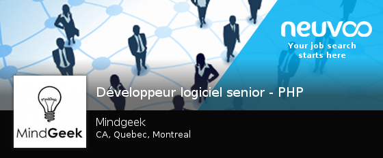 NeuvooPhpCA's tweet photo. New #job opening at Mindgeek in #Montreal - #Développeur #logiciel senior - PHP #jobs https://t.co/MfNy6snzev https://t.co/enL89XfyUr