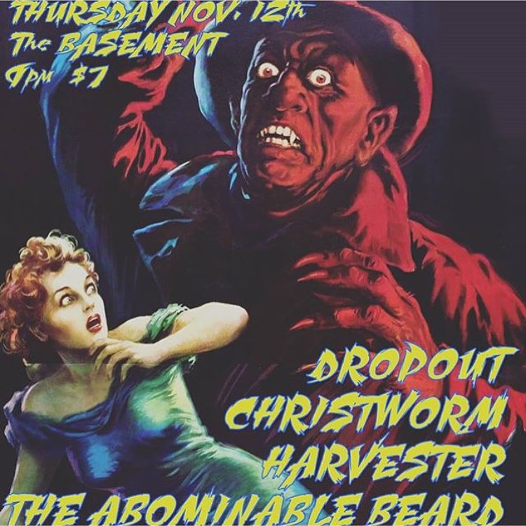 BASEMENT_EAV's tweet photo. THIS Thursday @Basement_EAV - @DropoutATL #Christworm @HarvesterMusic #TheAbominableBeard | @arippinprod_atl 9pm https://t.co/AG4uCdYtk4