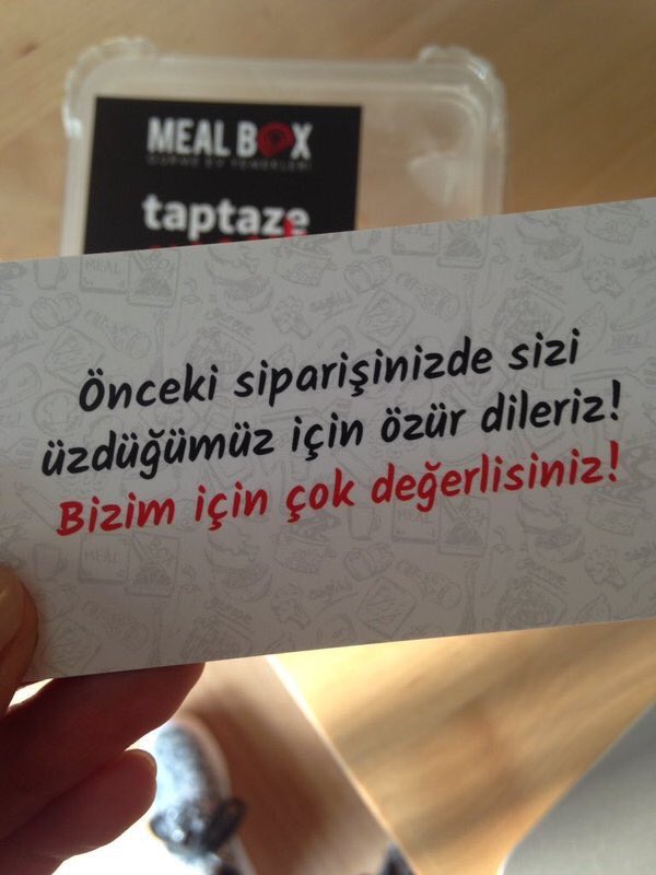 Bu işi doğru yapanlar.. Evet onlar var 👍😊 #loyalty #mealbox #marketing #pazarlama #bağlılık #experience