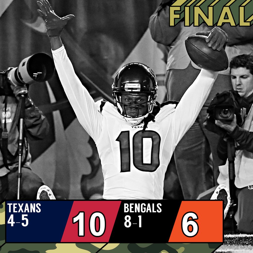NFL's tweet photo. FINAL: Shocker in Cincy #HOUvsCIN https://t.co/d93FjSfhKb