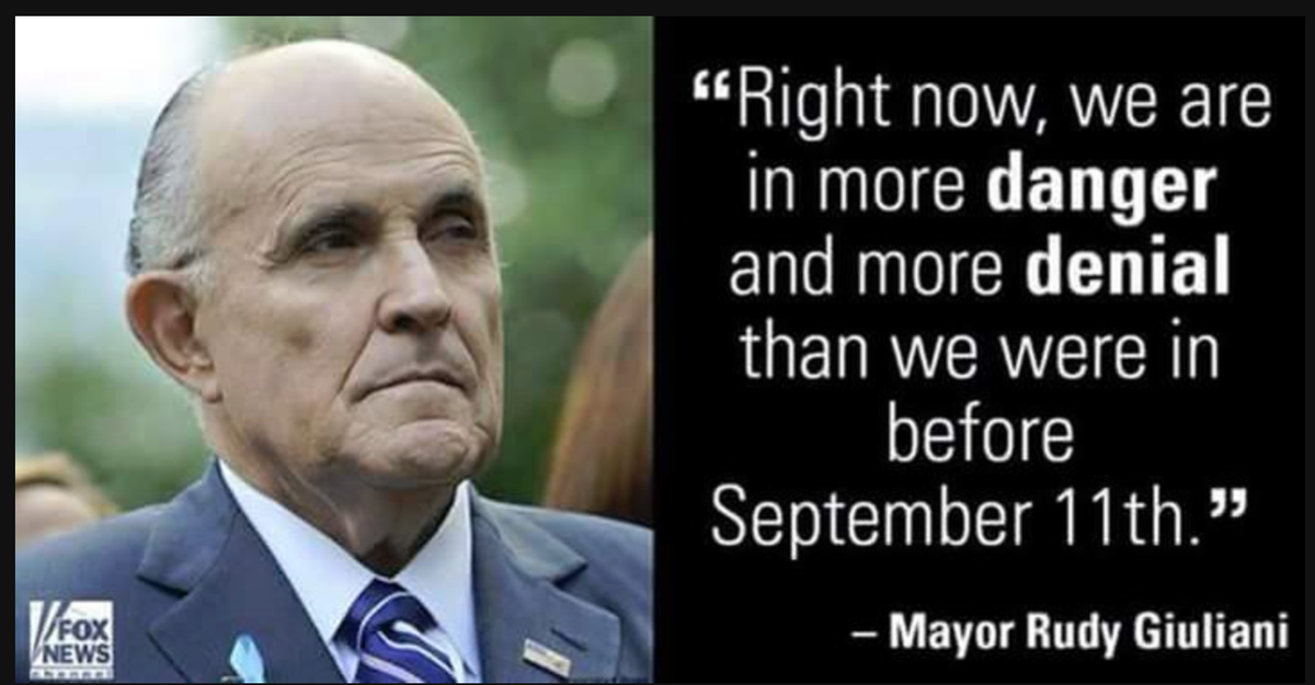 BernardKerik's tweet photo. On 9/11 we knew little to nothing about the enemy. 14 yrs later we're more than educated, but what are we doing? https://t.co/2xP2ackp4X