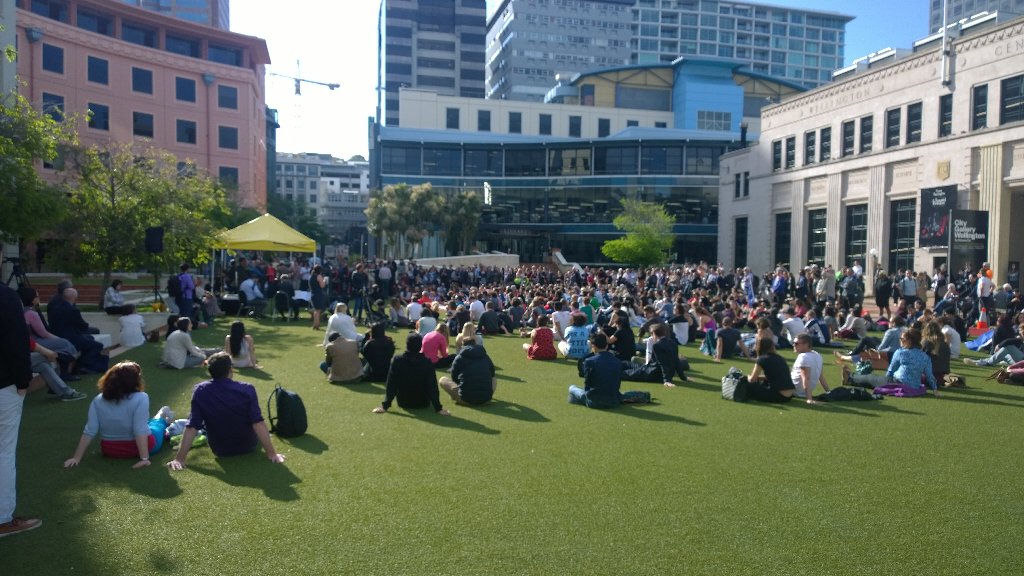 James_Baker77's tweet photo. Dozens more arrived to show show support at civic square #Parismemorial https://t.co/d15C5trk2F