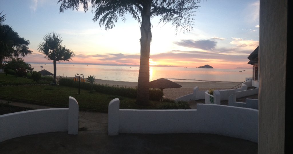 jayzungu's tweet photo. Certainly not the worst wake-up view I've ever had. #LakeMalawi with #Mozambique in the distance. https://t.co/7ezrpiunkK