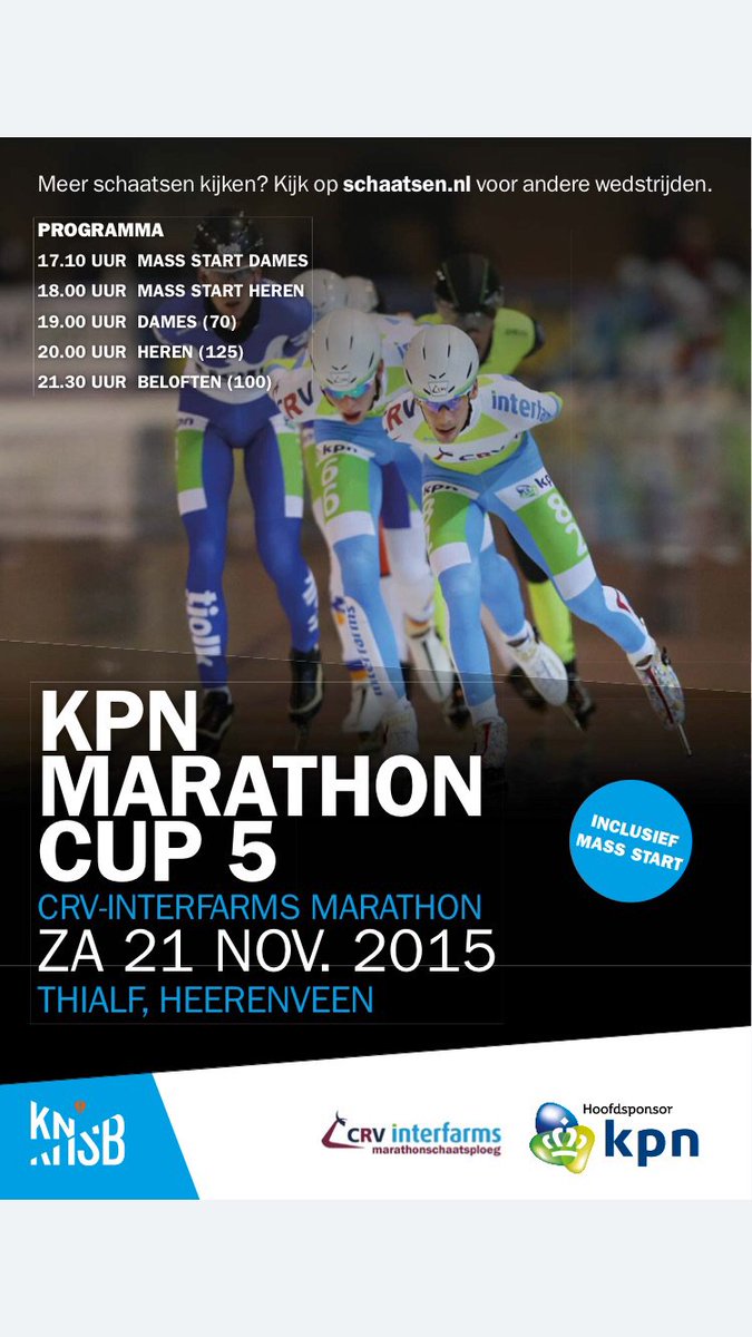 Zaterdagavond weer spektakel om de crv-interfarms cup in thialf Heerenveen