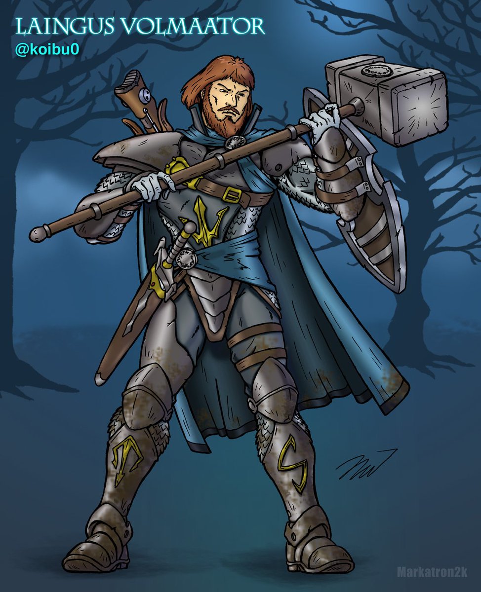 markatron2k's tweet image. Updated @koibu0 's West Marches @Silent0siris character, Laingus, for week 28's group shot -- darker colors, mud