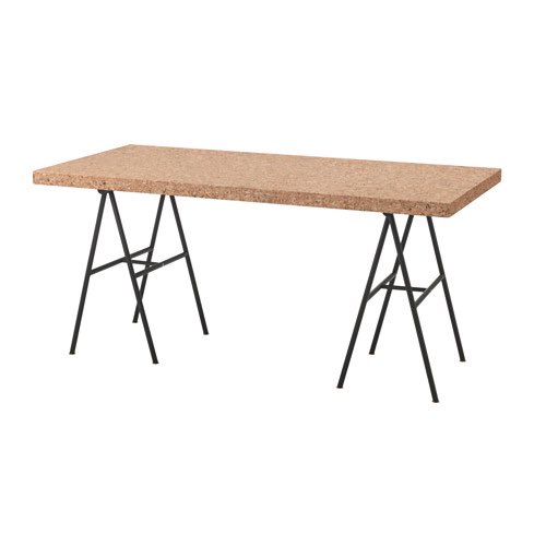 IKEA　木製天板テーブル LINNMON リンモン 天板, ホワイトステイン オーク調, 100x60 cm