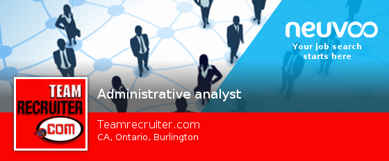 #Administrative #analyst needed in #Burlington at Teamrecruiter.com. Apply now! #jobs neuvoo.ca/job.php?id=6ja…